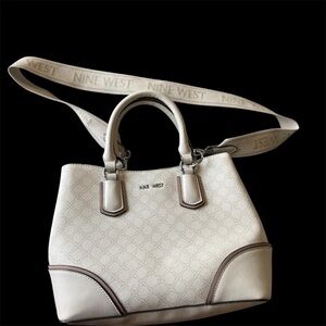 Nine West Cream and Brown Women's Bag